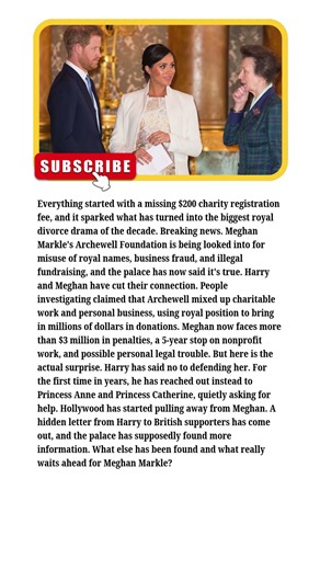 Princess Anne Launches Probe Into Archewell as Meghan Faces Lawsuit and Sussex Divorce Confirmed Now