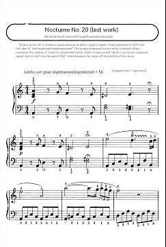 Simple version of a classical piano piece, Chopin's "Nocturne in C-sharp Minor". Easy to play