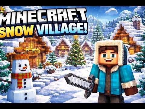 Minecraft Snow Village Survival Adventure | Cozy Build in the Frozen Biome