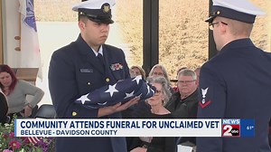Community members attend funeral for unclaimed veteran