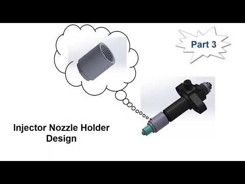 Solidworks practice, how to design Fuel injector nozzle holder, CAD, 3D modeling