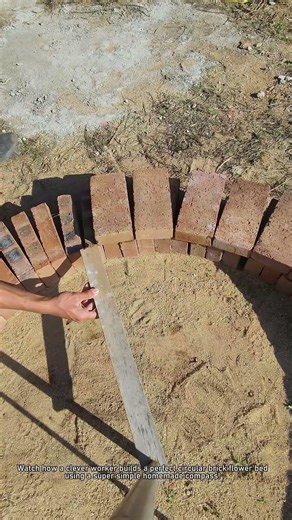 DIY Brick Circle: Homemade Compass for Garden Edging