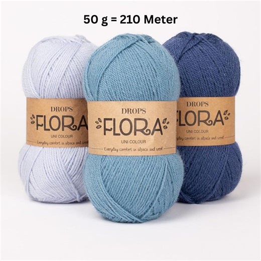 DROPS Flora Yarn – Alpaca / Wool Yarn, Lightweight Knitting & Crochet Yarn, Soft Alpaca Wool Blend Yarn for Sweaters, Socks, Clothing and Gifts - Etsy