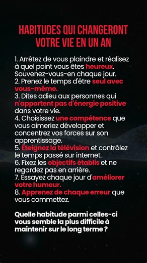 ✨ 8 HABITUDES QUI CHANGERONT VOTRE VIE #citations #motivation #citationsprofondes