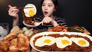 73K views · 2.2K reactions | Spicy Chapaguri Ramyeon with Mandu Dumplings Mukbang Asmr Eating Sounds | James EBVL | Facebook