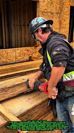 Fast Beam Trimming Technique Using a Reciprocating Saw | Construction Efficiency in Action.