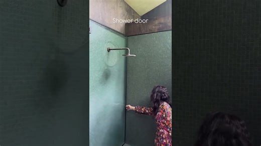 Smart shower door with cut-out for shower head! 🚿✨