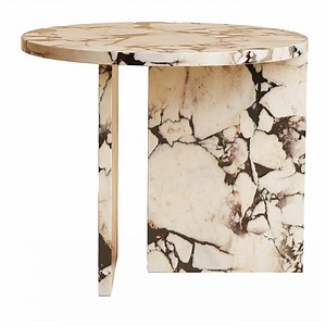 Kyushu Side Table in Calacatta Violet Marble