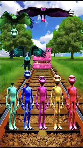 equal dame tu cosita 5 different colors alien dance vs pac man & train driver tom #funny #video