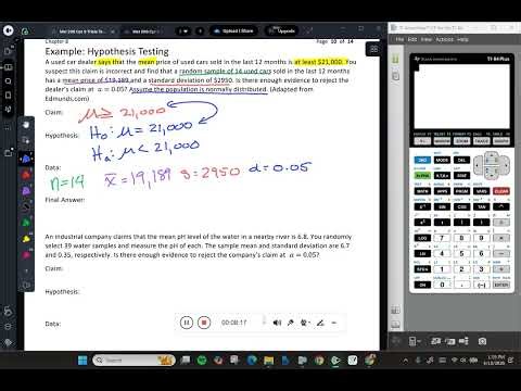 mat 206 Section 8.3 Hypothesis Testing Means Part 1