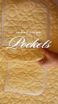 Part 1 of the tutorial: how to bind pockets using one piece of binding! 🪡🧵