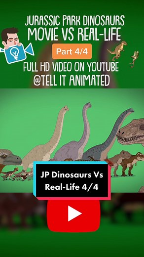 Jurassic Park Dinosaur Comparison Vs Real-Life 4/4 #tellitanimated #fypシ #animation #cartoon #dinosaur #dinosaurs #jurassicpark #jurassicworld #trex #raptor #velociraptor #foryou #movies