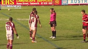 Moment footy player gets longtime ban after making contact with ref