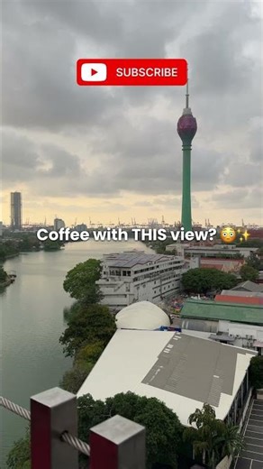 Rooftop Cafe with Lotus Tower View in Colombo 😍✨ #srilanka #travelvlog #lotustower #colombo #city