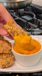 COMMENT “YUMMY” if you would love to try this Carnivore TUNA CAKE PATTY RECIPE! My husband has been asking for them ever since I made it last week. They make great on the go snacks and high protein meals. Here’s how to make them: -mix together 2 cans of wild caught unsalted tuna, 2 chicken eggs, 1/2 cup of pork rinds chips, and 1/2 a cup of shredded cheese together. -if u like it chunkier, mix less, if you like it more uniform in texture, mix until it becomes a thick doughy consistency -shape in