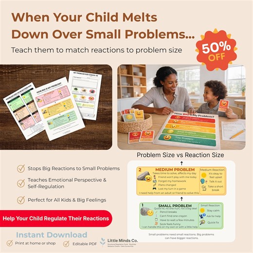 Problem Solving Poster Kids | Editable How Big is My Problem Scale With Check-in Worksheet for Special Education - Etsy Australia