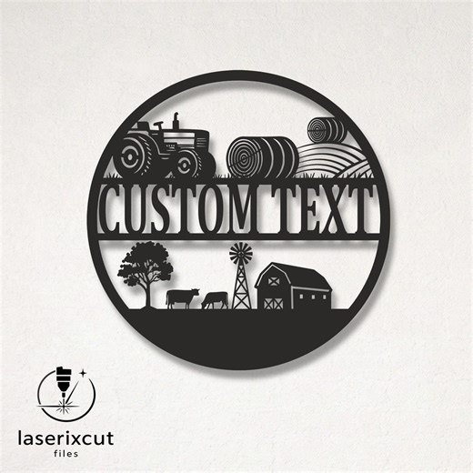 Custom Farm Sign SVG DXF Laser Cut File for Glowforge Cricut CNC Rustic Barn Decor Country Name Sign Vector Instant Download - Etsy