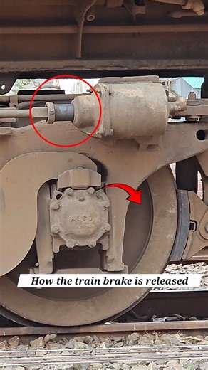 How the train brake is released #railwayline #railtrack #railway #trackwork #brake #trains #rail