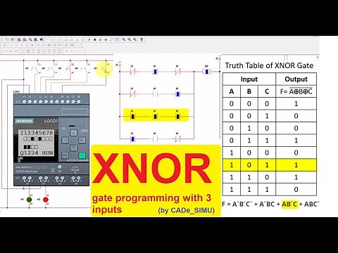 XNOR gate programming with 3 inputs (by CADe_SIMU)