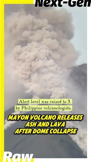 Mayon Volcano releases ash and lava after dome collapse