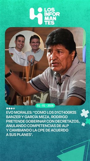 Evo compara a Paz con d1ct4d0r3s y lo acusa de gobernar con decretazos y violar la CPE