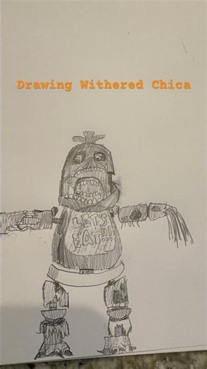 Drawing Withered Chica #FNAF #art #witheredchica