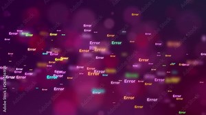 Critical error message, computer malfunction, hacking attack, system breach. Computer system crash, error message on screen Stock Video