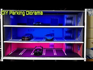 DIY Parking Garage Display Case for 1:24 Diecast ( #timelapse #diorama #miniature #homemade #cars )
