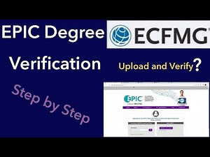 How to upload and verify your Degree on EPIC/ECFMG for IMC, GMC Registration. |#imc #gmc #amc #ecfmg
