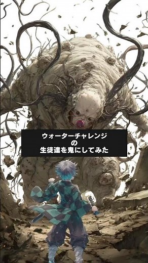 【鬼化】すまない先生の生徒が全員「鬼」になったらヤバすぎた…【ウォーターチャレンジ】3 #ai #aiart #すまない先生 #ウォーターチャレンジ #鬼滅の刃
