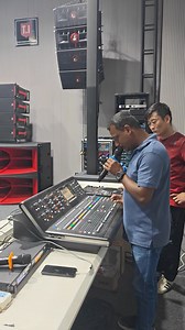 India Very Good and Experienced Engineer testing system in T.I Group Pro Audio showroom. | T.I Group