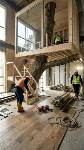 From an Empty Room to a Library & Living Room