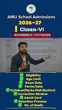 AMU Class 6 Admission Form 2026 Released | Eligibility,Age Limit, Seats, Selection Process Last Date