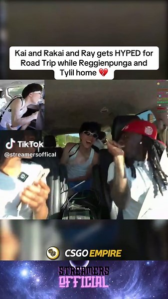 streamersoffical (@streamersoffical) - Kai and Rakai and Ray gets HYPED for Road Trip while Reggienpunga and Tylil home 💔 #kai #rakai #rayasianboy