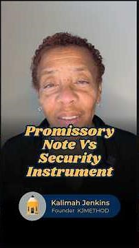 💡 Promissory Note vs. Security Instrument