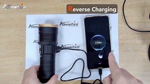 ALONEFIRE X100 LED Flashlight 2050 High Lumens Super Bright USB C Rechargeable 5 Adjustable Modes Waterproof Flash Light Reverse Charging with Battery, Lanyard for Camping Emergency Hiking Home