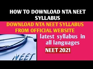 How to download neet syllabus from nta site।How to download neet syllabus 2021। neet syllabus 2021।