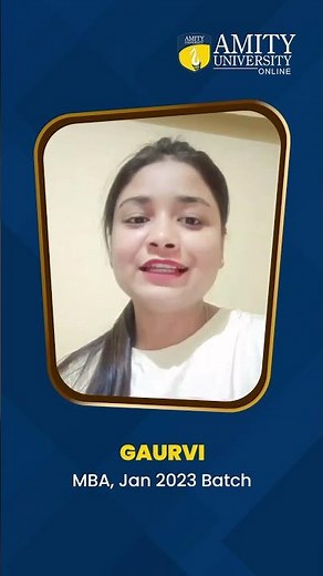 Amity University Online MBA Review | Gaurvi | Online Degree | Career After Online MBA