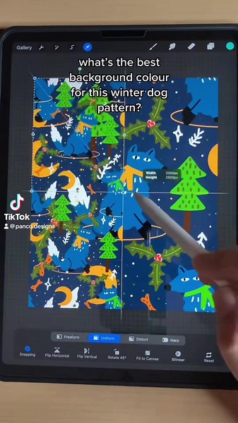 #spoonflower #christmas #fabricpattern #procreate #surfacepattern #winterdog