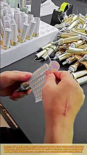 Installing Flexible LED Chip Panel into Bulb Housing for Efficient Lighting Assembly