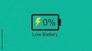 Low battery sign is being charged
