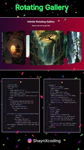 Circular Image Gallery using HTML & CSS | Hover to Pause Animation #coding #shayanxcoding