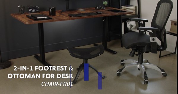 VIVO Under Desk Ottoman Foot Stool, Height Adjustable Elevated Office Leg Rest, Black, CHAIR-FR01