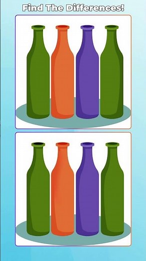 Spot the Difference – 4 Colorful Bottles Challenge 🧴 | Can You Spot All 3 Changes?