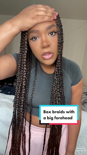Box Braids Hairstyle Tutorial for Big Forehead