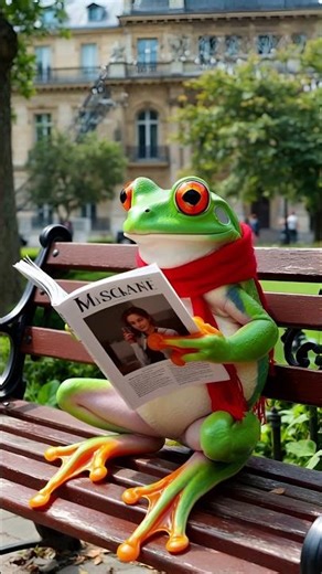 Green Frog Reading Newspaper Like a Human 📰 | Funny Animal Moment🐸#shirts
