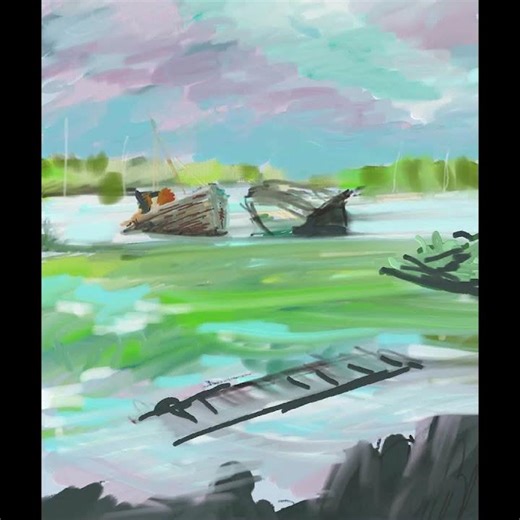 Timelapse river Orwell (Fresco software)