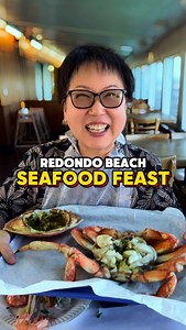 Join us for our first adventure in LA at the Redondo Beach Pier! We’re treating mom to some super fresh crab and sashimi and shrimp! #losangeles #redondobeach #crab #sashimi #shrimp #coffeecake | The Korean Mama