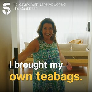 No matter where Jane goes, she always brings her tea bags! 🤣 🫖 📺 Holidaying with Jane McDonald: The Caribbean | Channel 5
