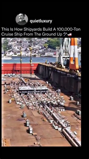 quietluxury on Instagram: "Before a cruise ship ever touches the ocean, it survives one of the toughest engineering gauntlets on Earth. ⚙️🚢 Building a modern cruise ship is a construction marathon that pushes engineering, logistics, and human labor to the absolute edge. These ships aren’t “assembled.” They are built in massive steel blocks, each weighing hundreds of tons, then lifted, aligned, and welded together with millimeter precision. Shipyards operate 24 hours a day with thousands of spec
